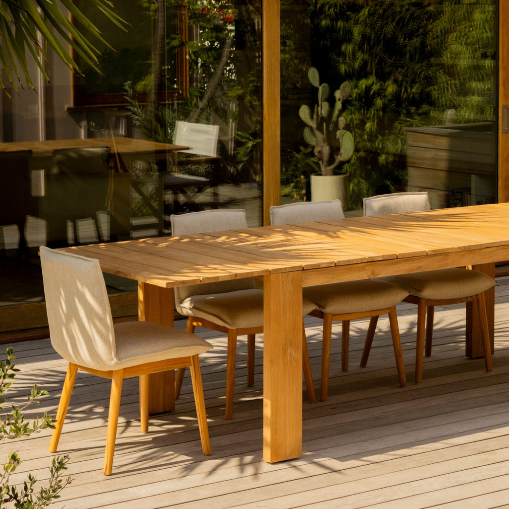 Table de salle à manger extensible d'extérieur Make Room, 6 à 10 couverts, en teck