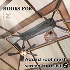 Gazebo à toit rigide EROMMY, pergola d'extérieur avec double toit, filet et rideaux, auvent robuste pour patio, arrière-cour, fête au bord de la piscine