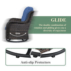 Chaises à bascule d'extérieur en osier Gymojoy avec base pivotante (lot de 2)