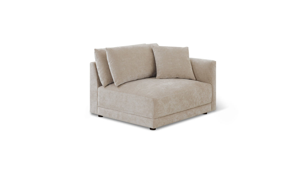 Fauteuil d'angle Soft Spot avec accoudoir droit, couleur noix de cajou