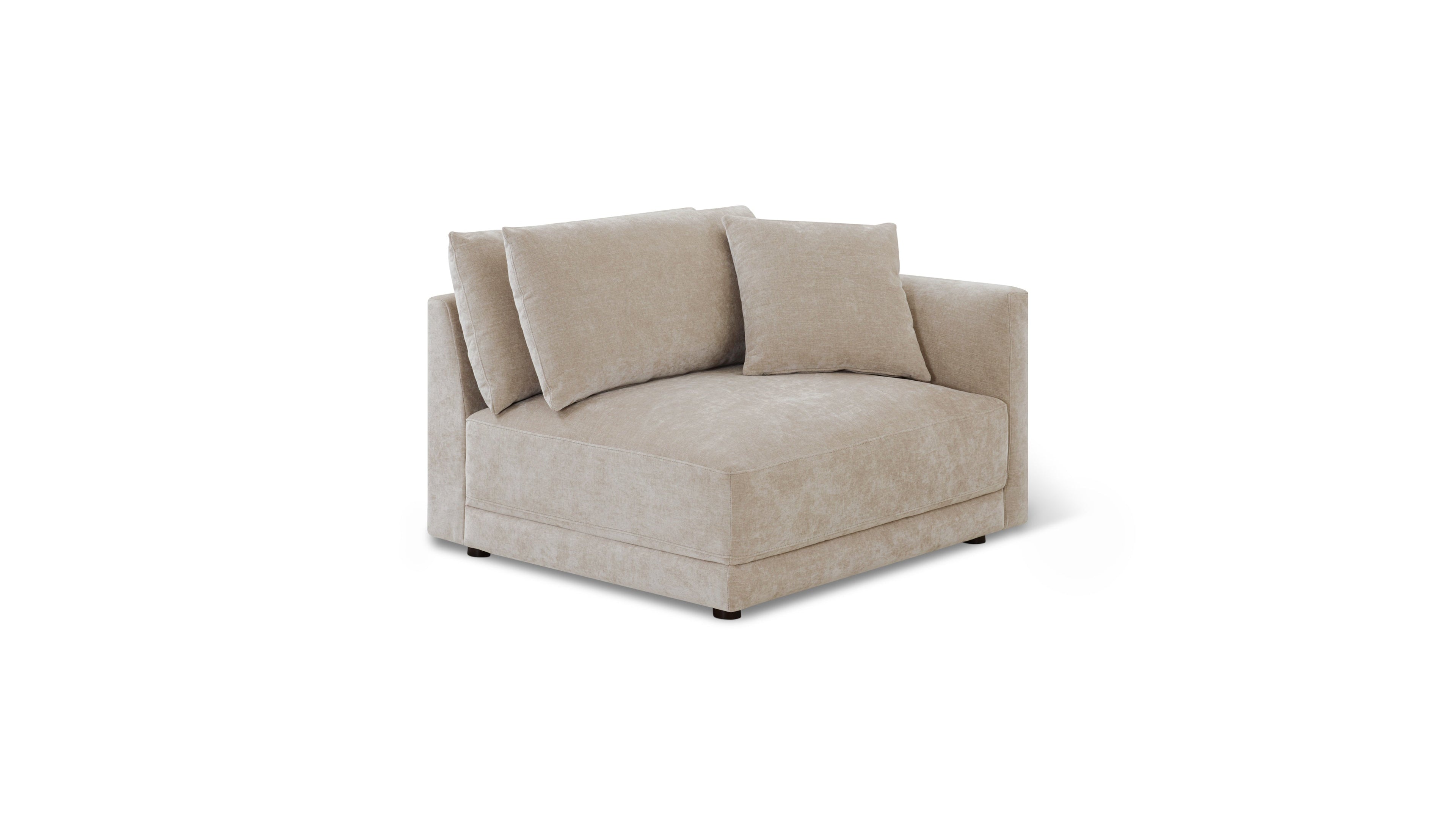 Fauteuil d'angle Soft Spot avec accoudoir droit, couleur noix de cajou