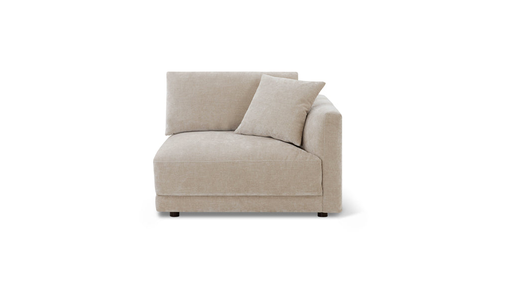 Fauteuil d'angle Soft Spot avec accoudoir droit, couleur noix de cajou