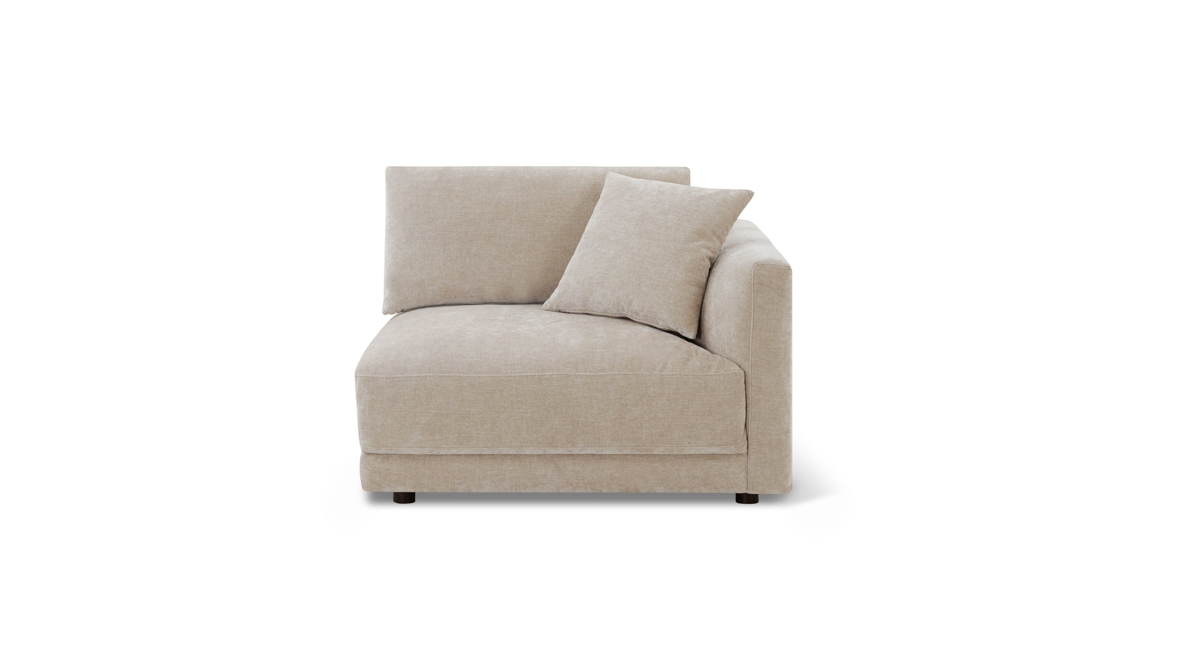 Fauteuil d'angle Soft Spot avec accoudoir droit, couleur noix de cajou
