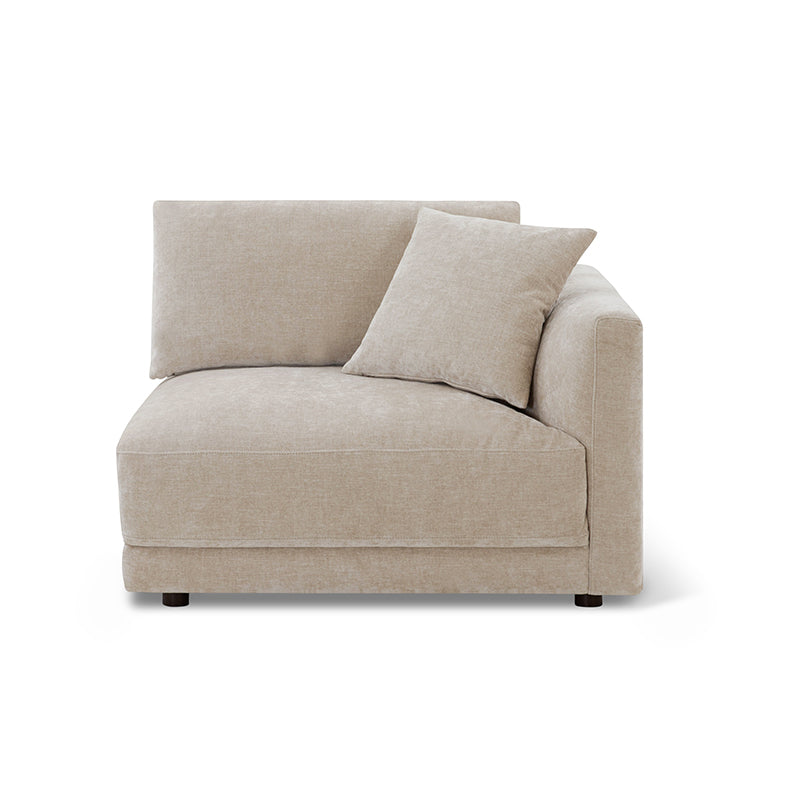 Fauteuil d'angle Soft Spot avec accoudoir droit, couleur noix de cajou