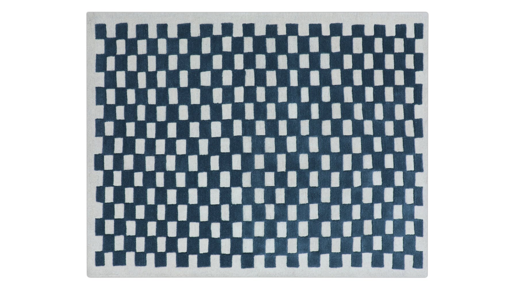Tapis à carreaux x Scott Sueme, 244 x 305 cm, bleu sarcelle