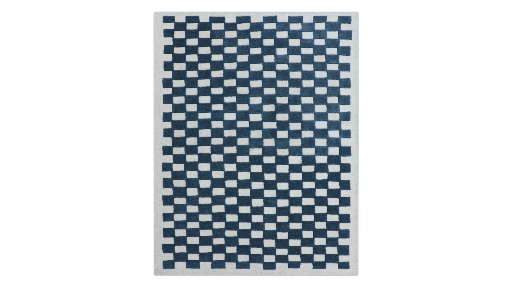 Tapis à carreaux x Scott Sueme, 244 x 305 cm, bleu sarcelle