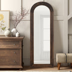 Miroir rustique en bois vieilli Dovelina, miroir de sol pleine longueur