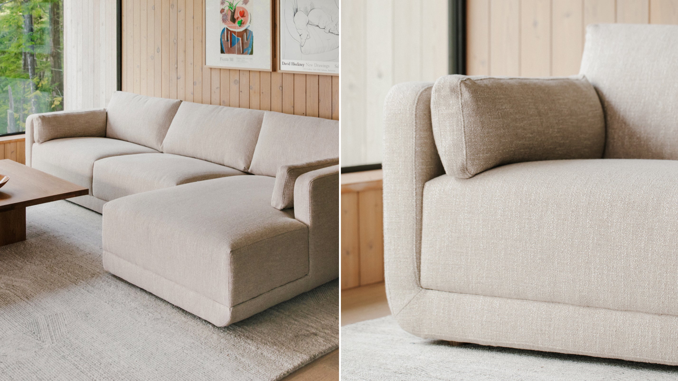 Venez autour du canapé d'angle, à droite, céréales