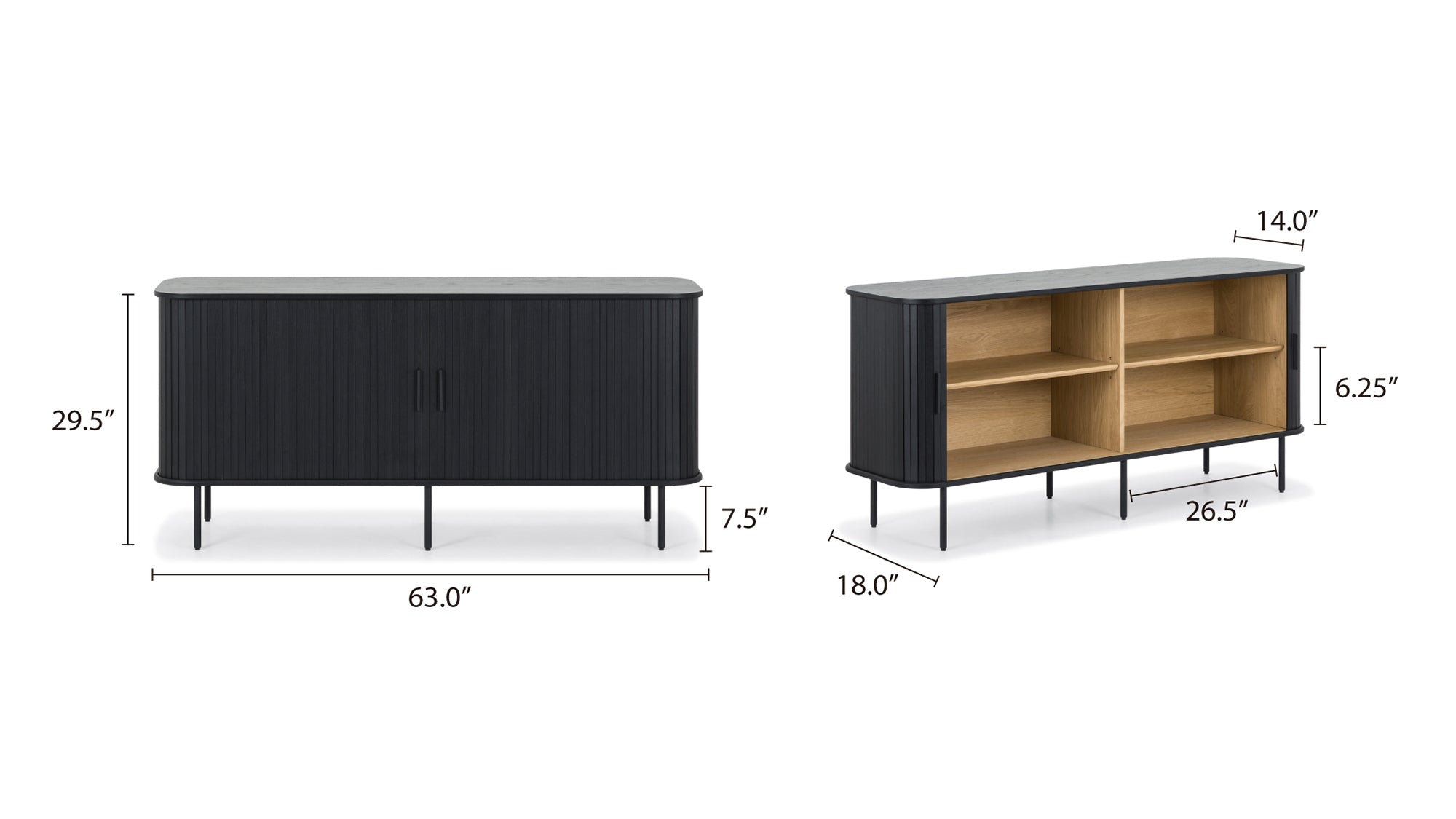 Buffet Easy Edge, modèle standard, chêne noir