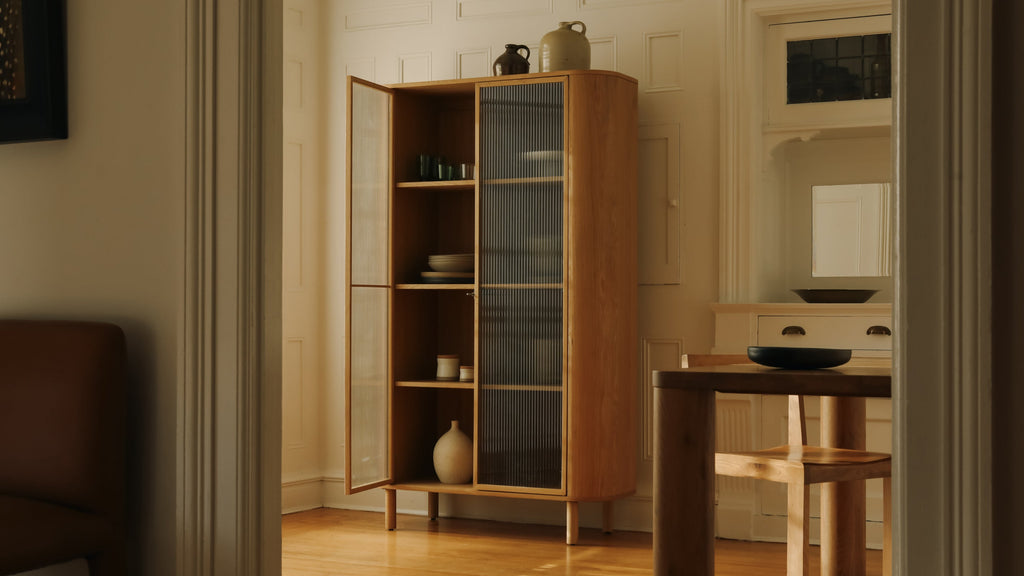 Vitrine en chêne blanc