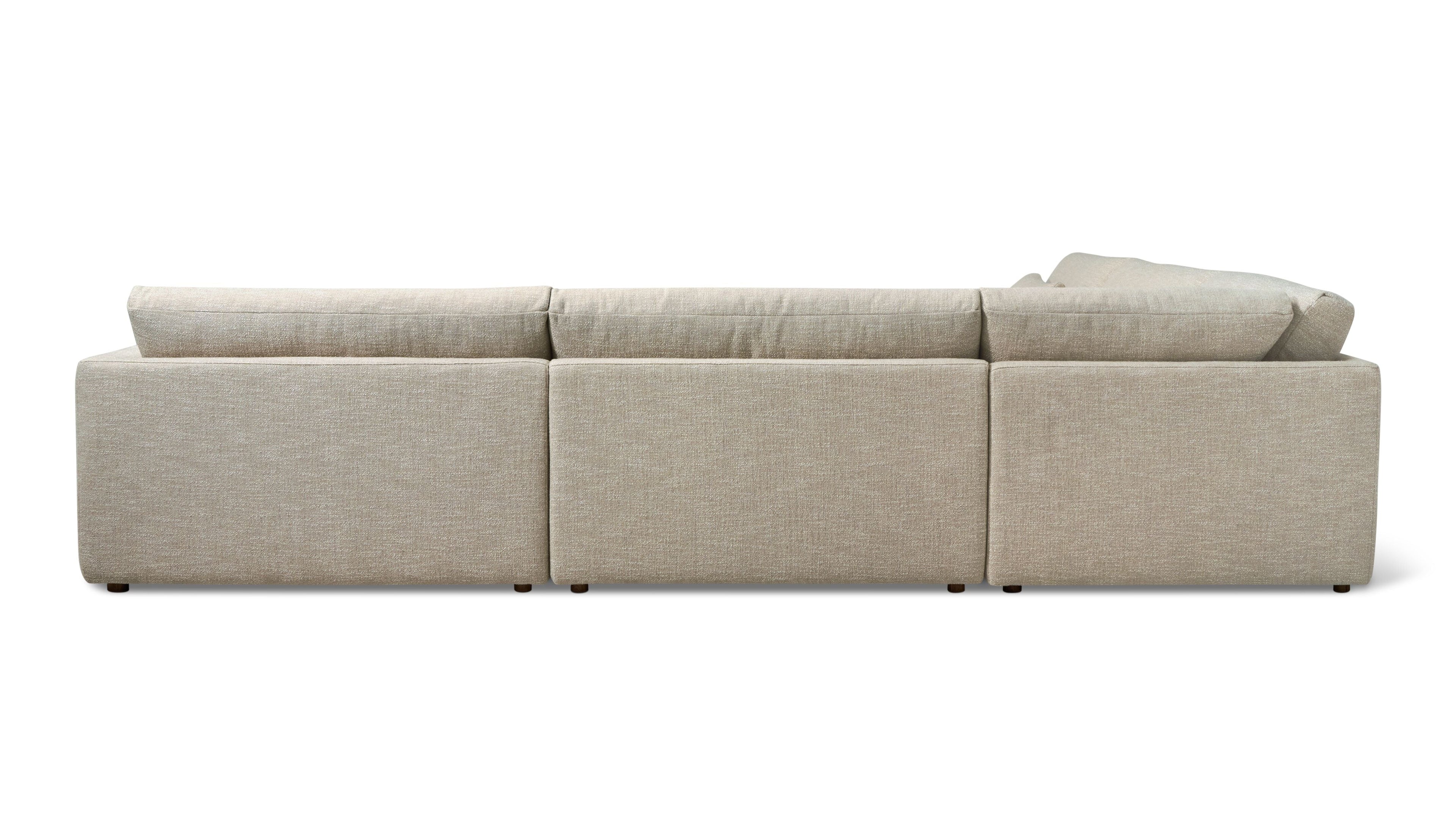 Canapé d'angle modulaire 5 pièces Wind Down, fermé, lin