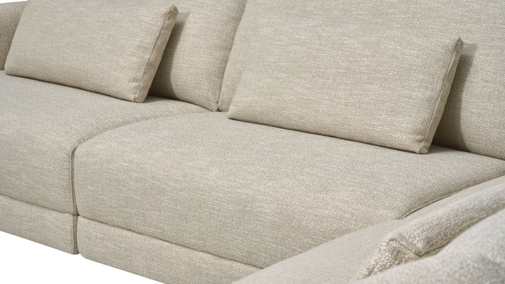 Canapé d'angle modulaire 5 pièces Wind Down, fermé, lin