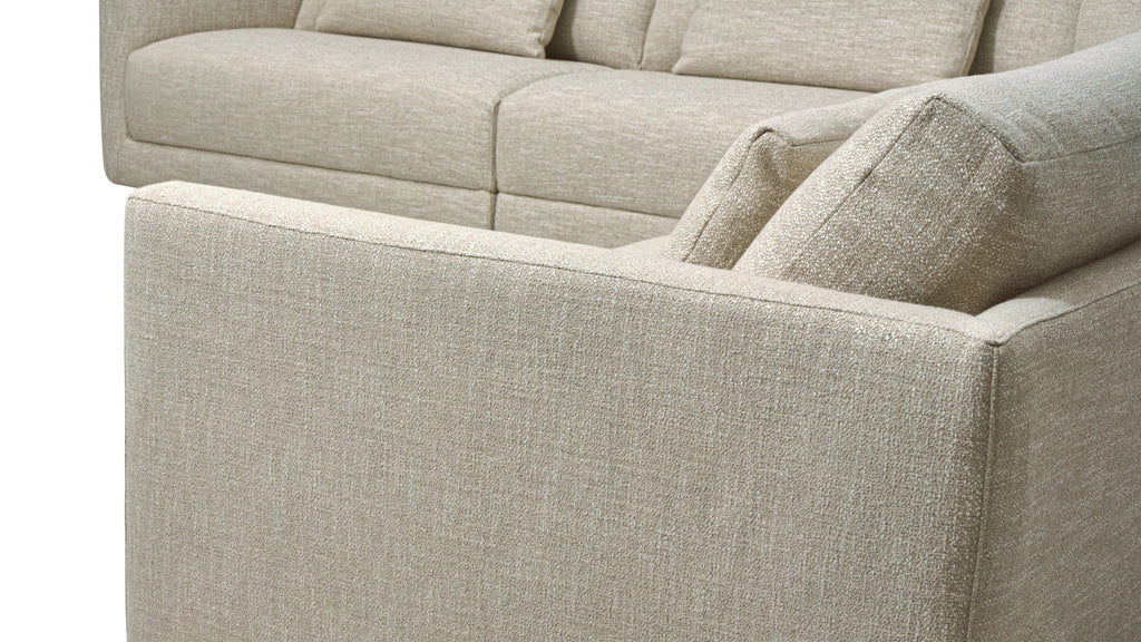 Canapé d'angle modulaire 5 pièces Wind Down, fermé, lin