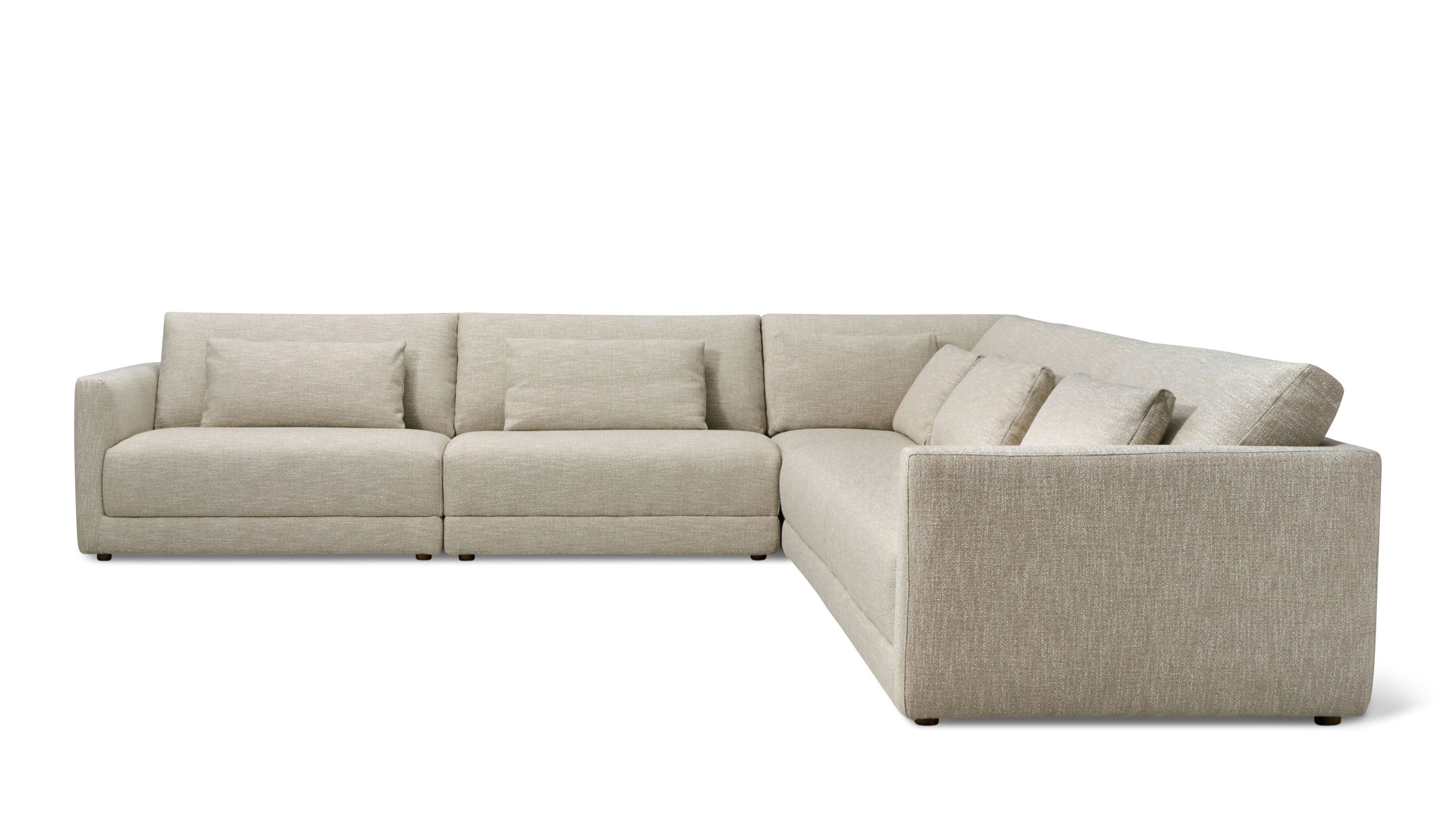 Canapé d'angle modulaire 5 pièces Wind Down, fermé, lin