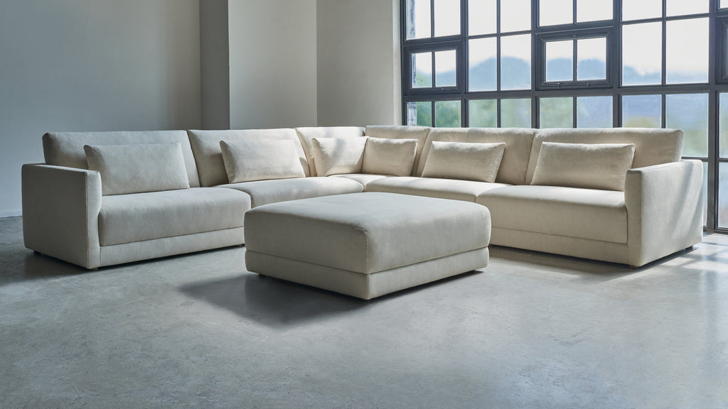 Canapé d'angle modulaire 5 pièces Wind Down fermé, plage