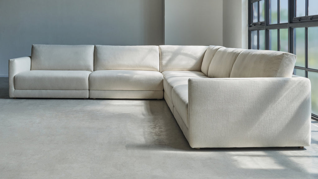 Canapé d'angle modulaire 5 pièces Wind Down fermé, plage