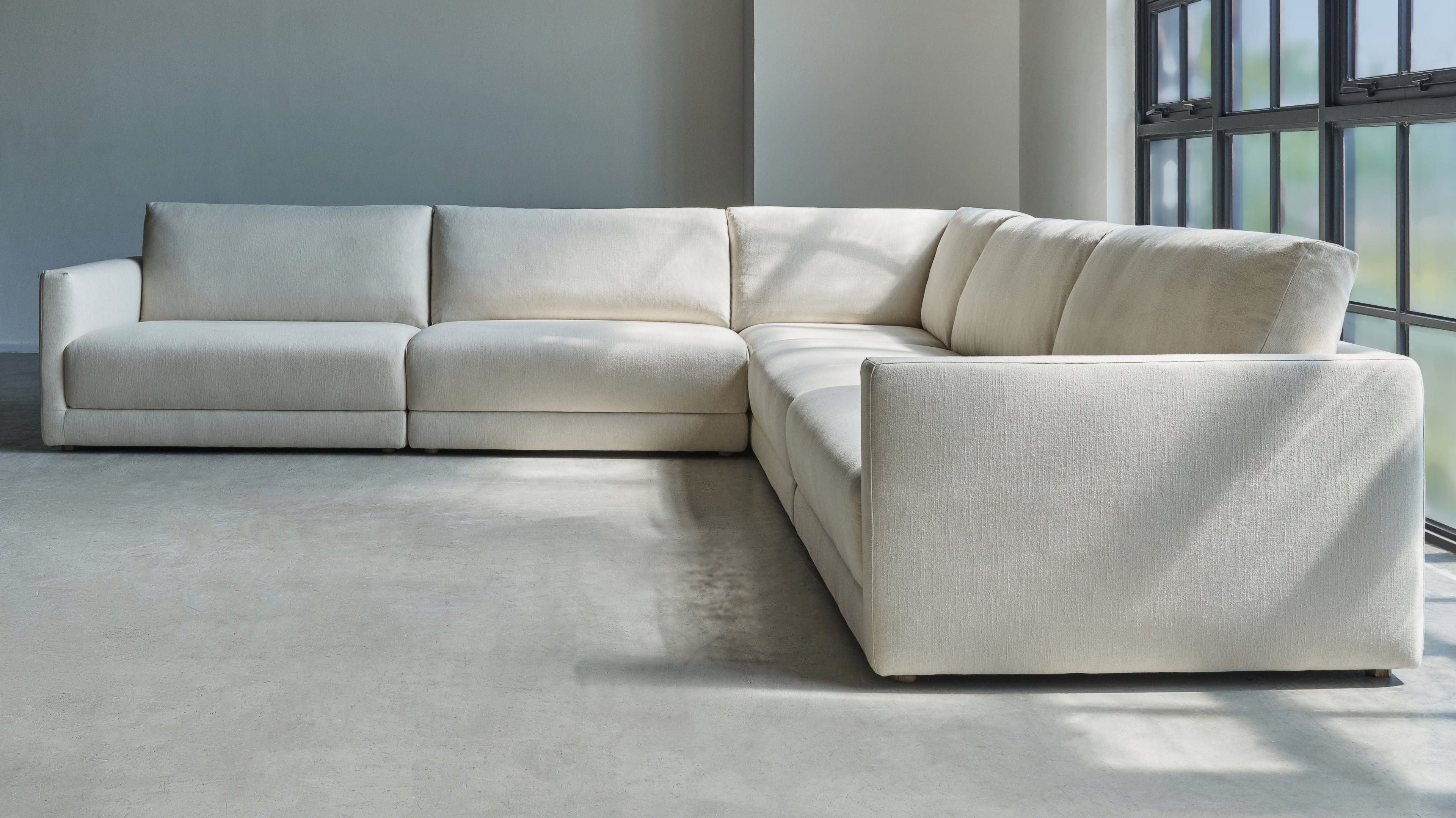 Canapé d'angle modulaire 5 pièces Wind Down fermé, plage