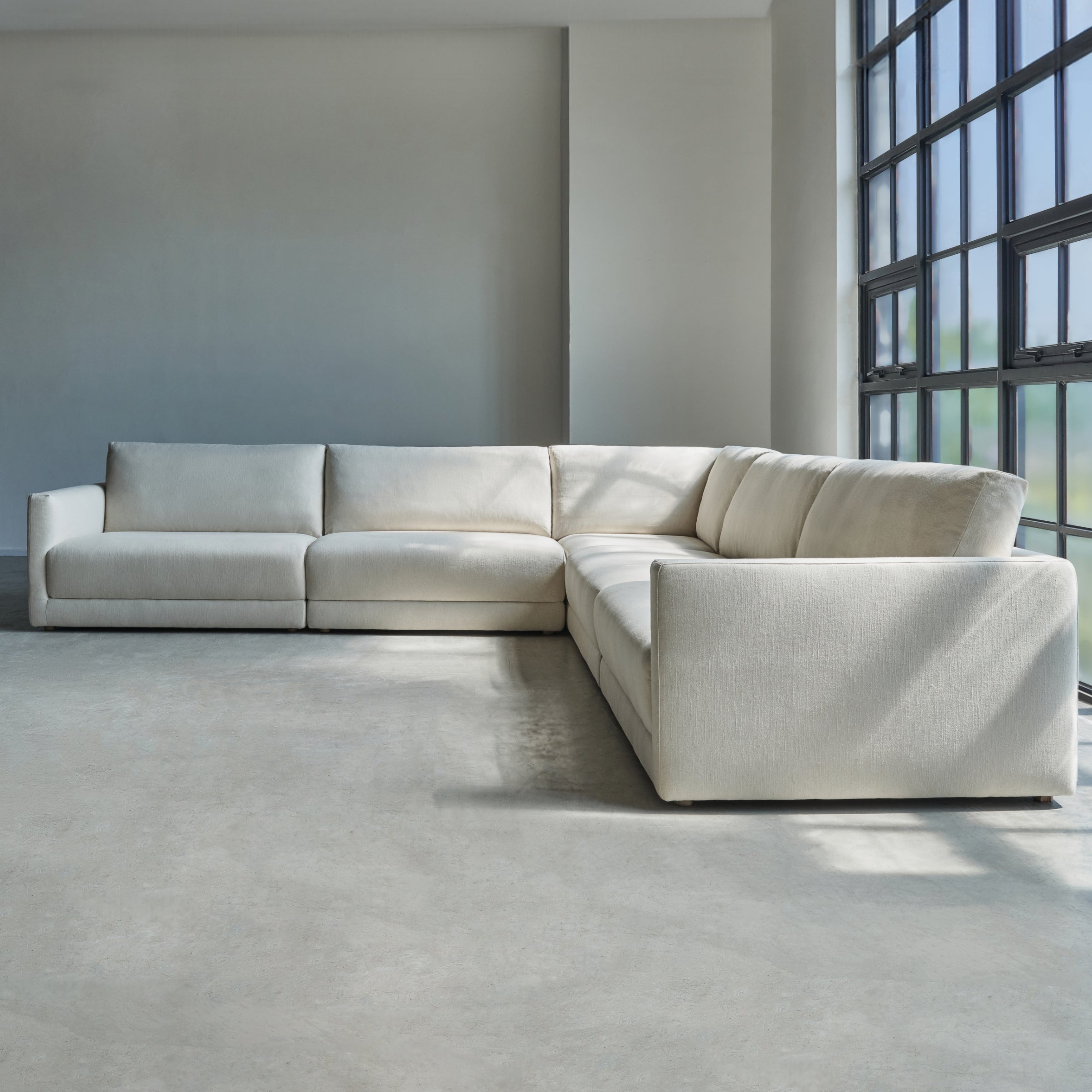 Canapé d'angle modulaire 5 pièces Wind Down fermé, plage