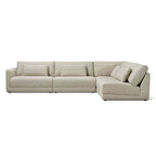 Canapé d'angle modulaire 4 pièces Wind Down, à droite, couleur lin