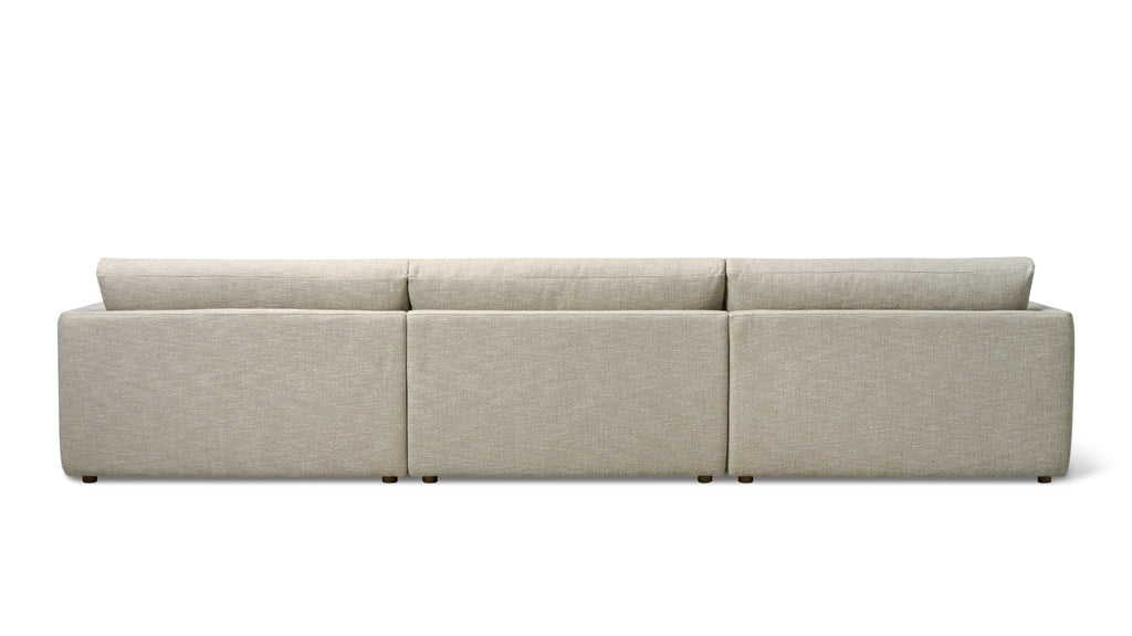 Canapé d'angle modulaire 4 pièces Wind Down, à droite, couleur lin