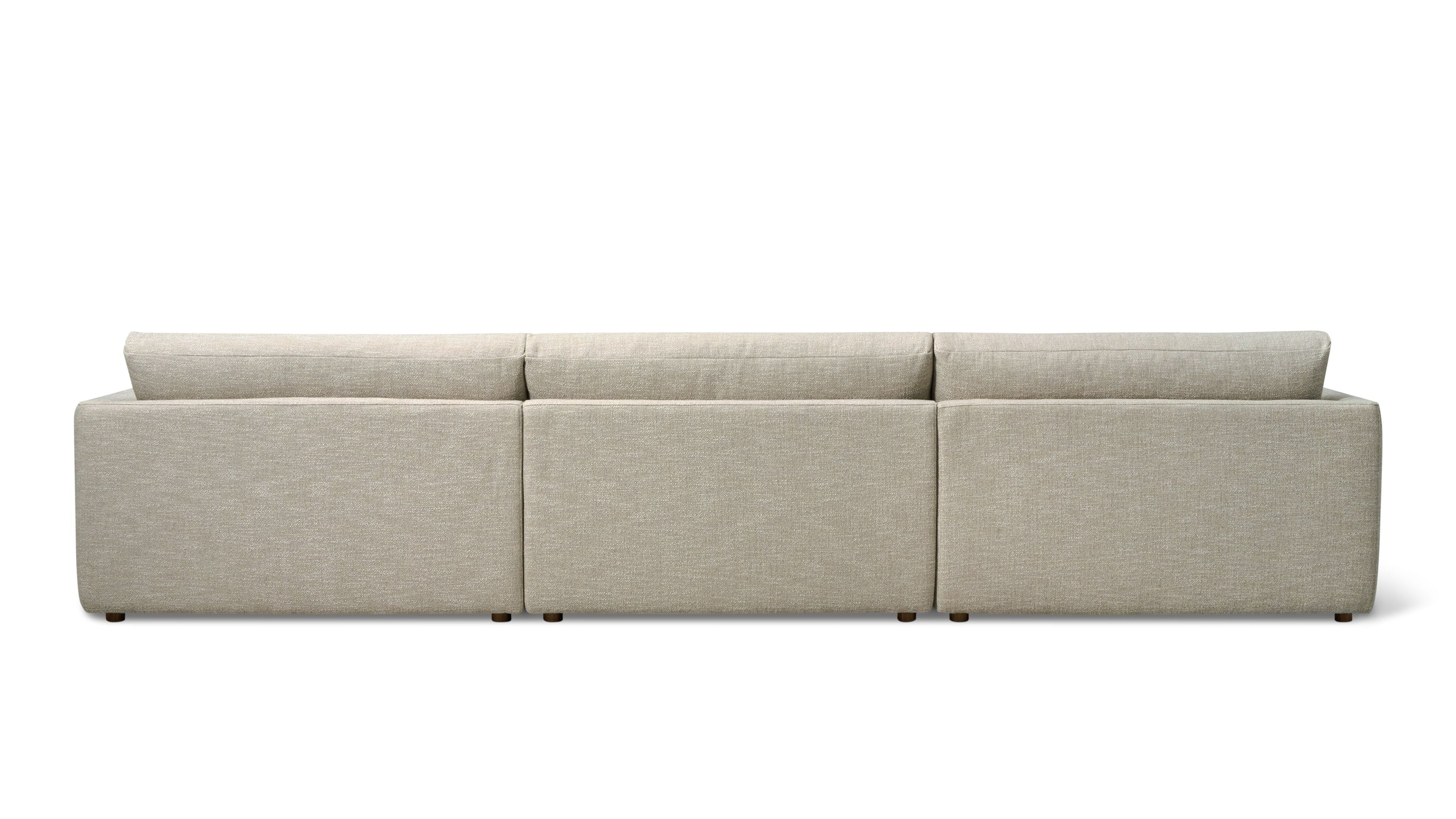 Canapé d'angle modulaire 4 pièces Wind Down, à droite, couleur lin