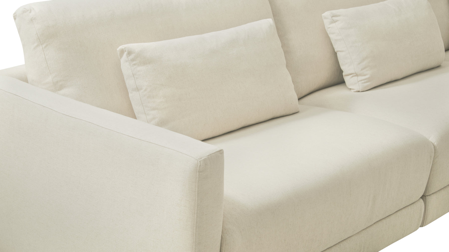 Canapé d'angle modulaire 4 pièces Wind Down, à droite, plage