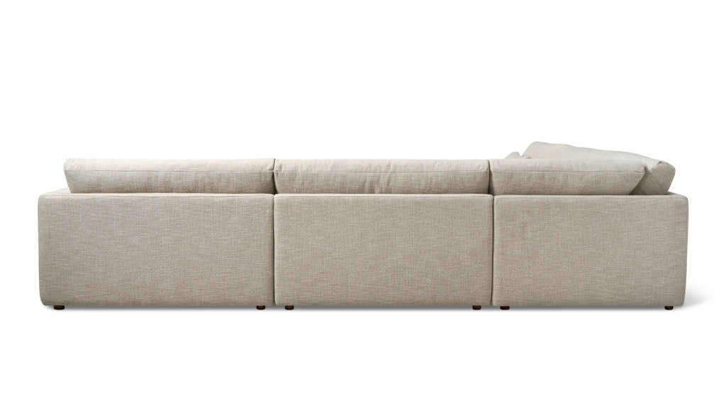 Canapé d'angle modulaire 4 pièces Wind Down, à gauche, couleur lin