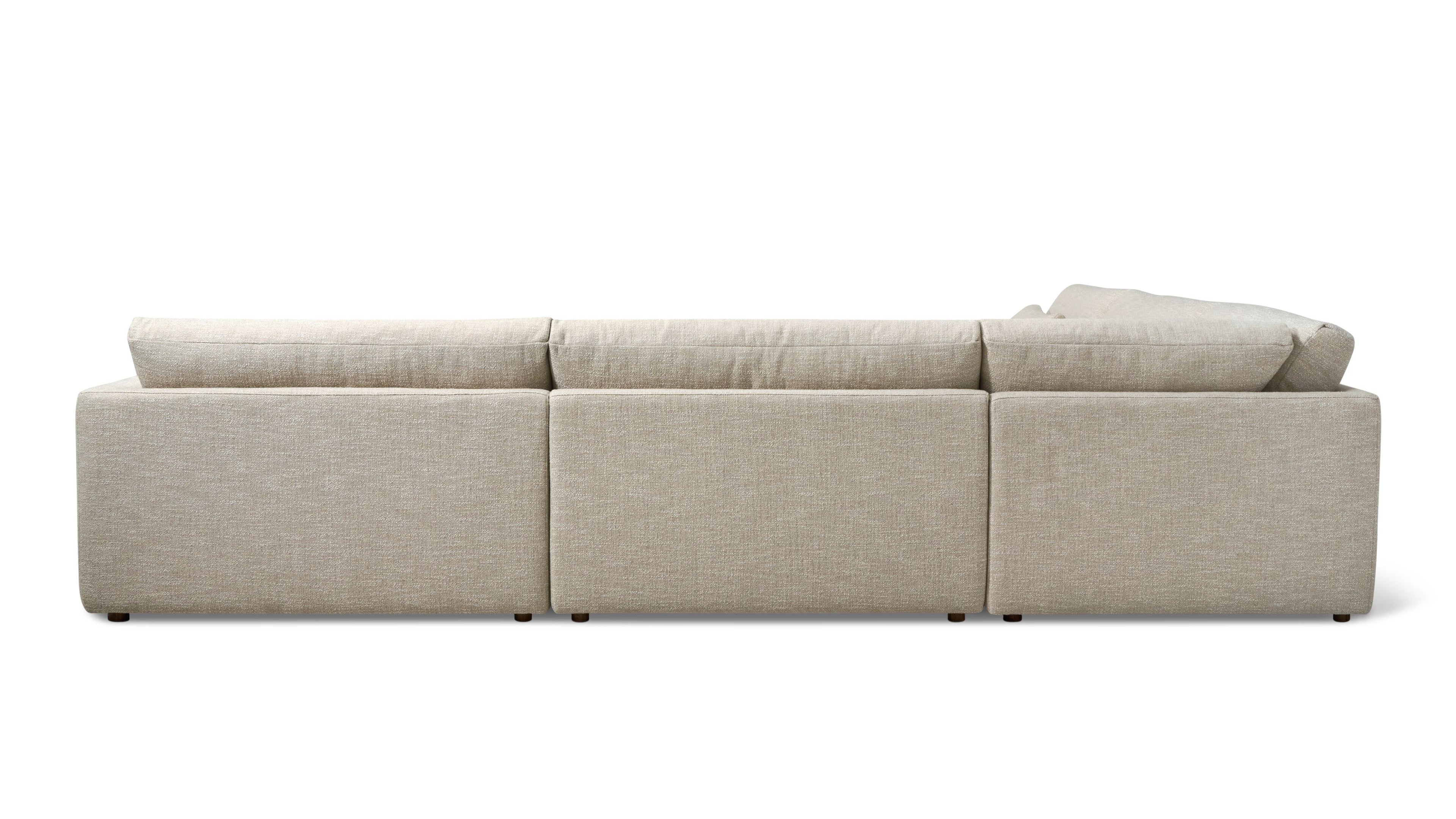 Canapé d'angle modulaire 4 pièces Wind Down, à gauche, couleur lin