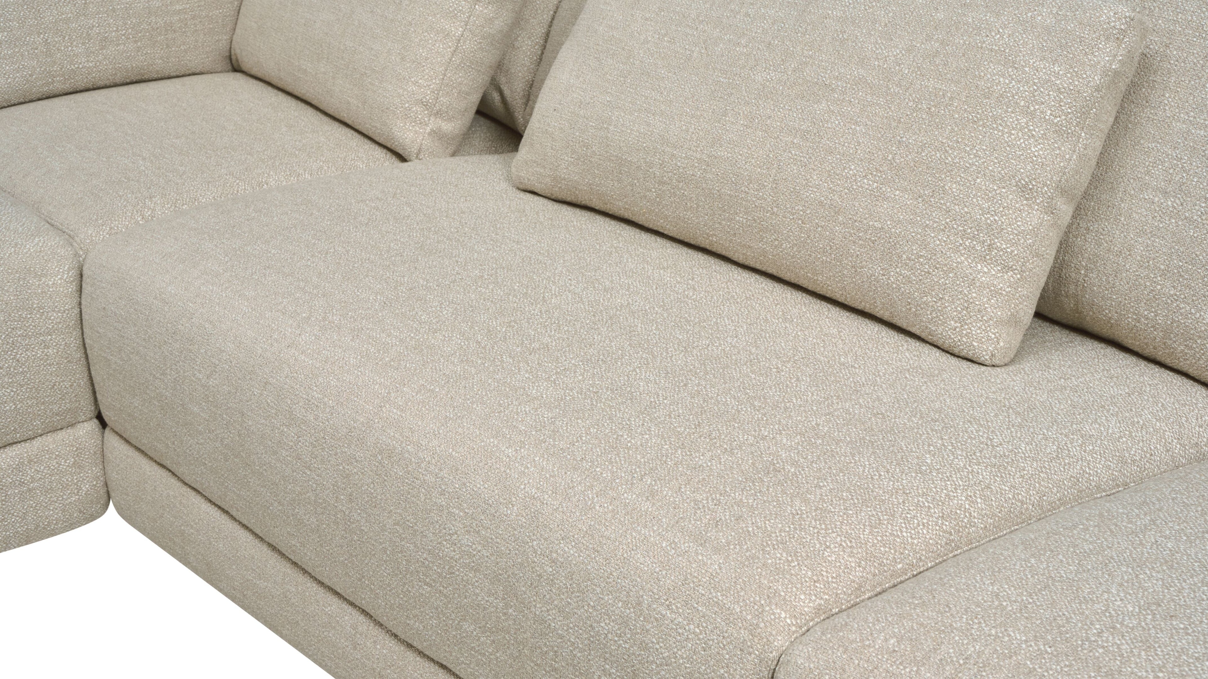 Canapé d'angle modulaire 4 pièces Wind Down, à gauche, couleur lin