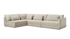 Canapé d'angle modulaire 4 pièces Wind Down, à gauche, couleur lin