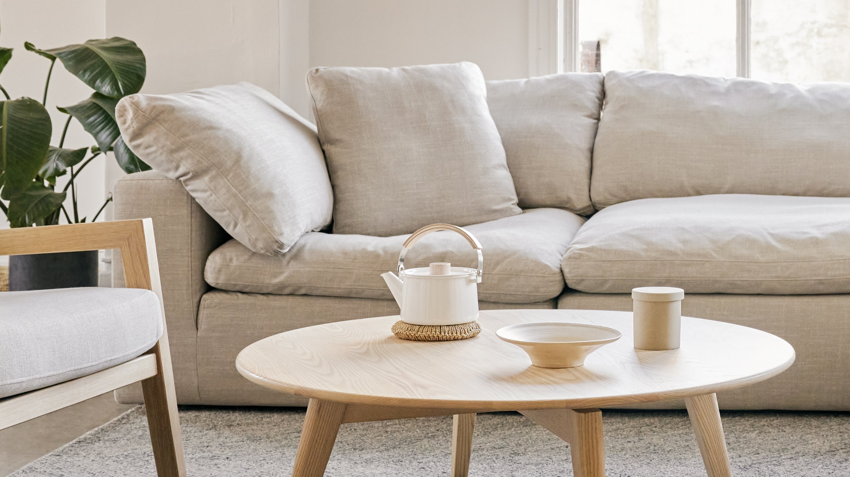 Canapé modulable 2 pièces Movie Night™, grand modèle, couleur galet clair