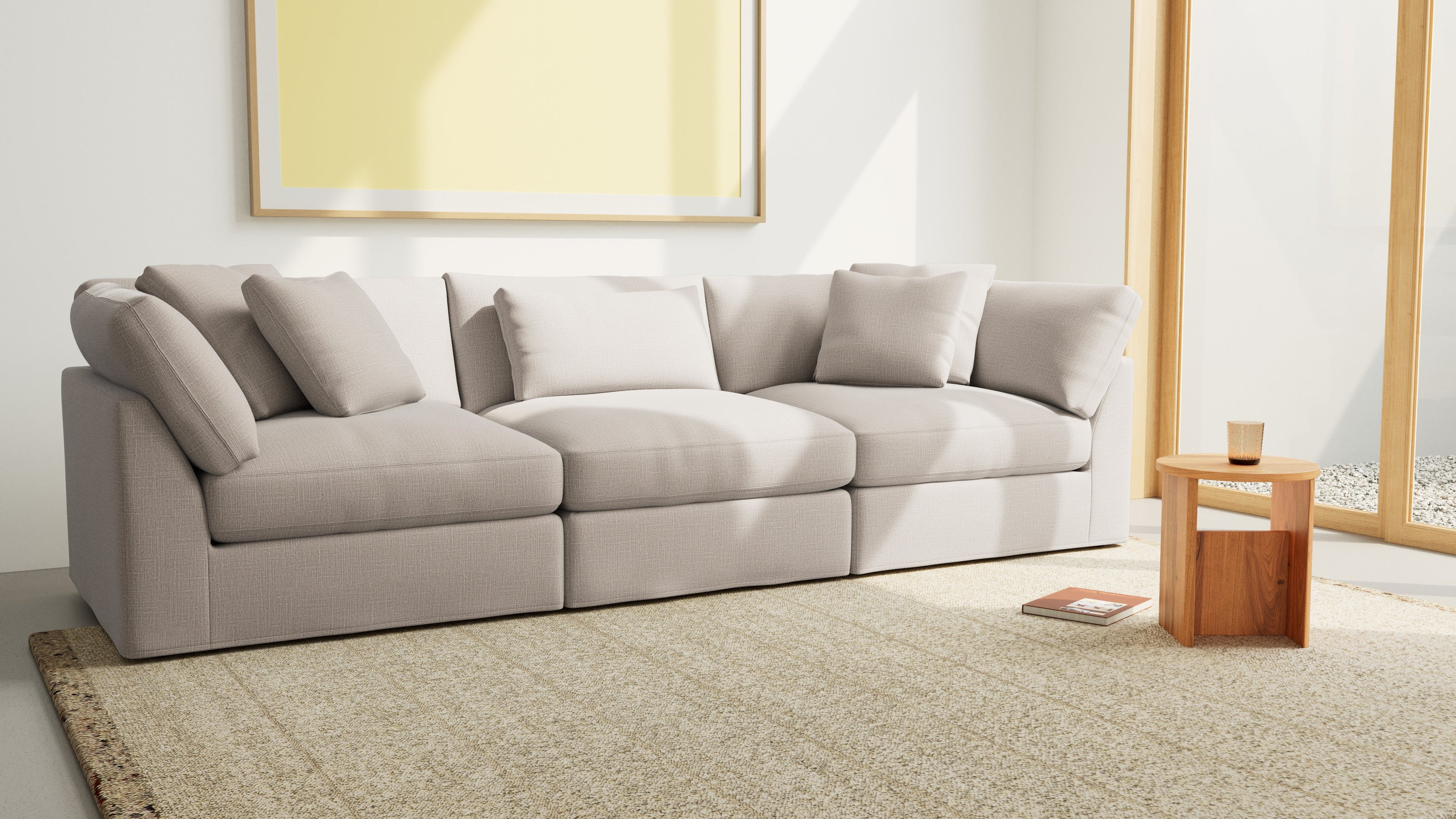 Canapé modulaire 3 pièces Get Together™, grand modèle, couleur galet clair