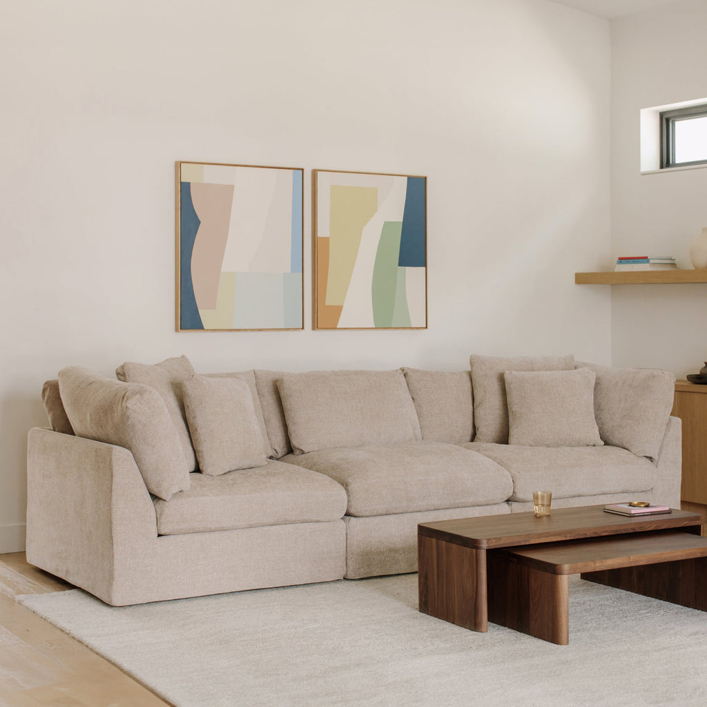 Canapé modulaire 3 pièces Get Together™, grand modèle, couleur champagne