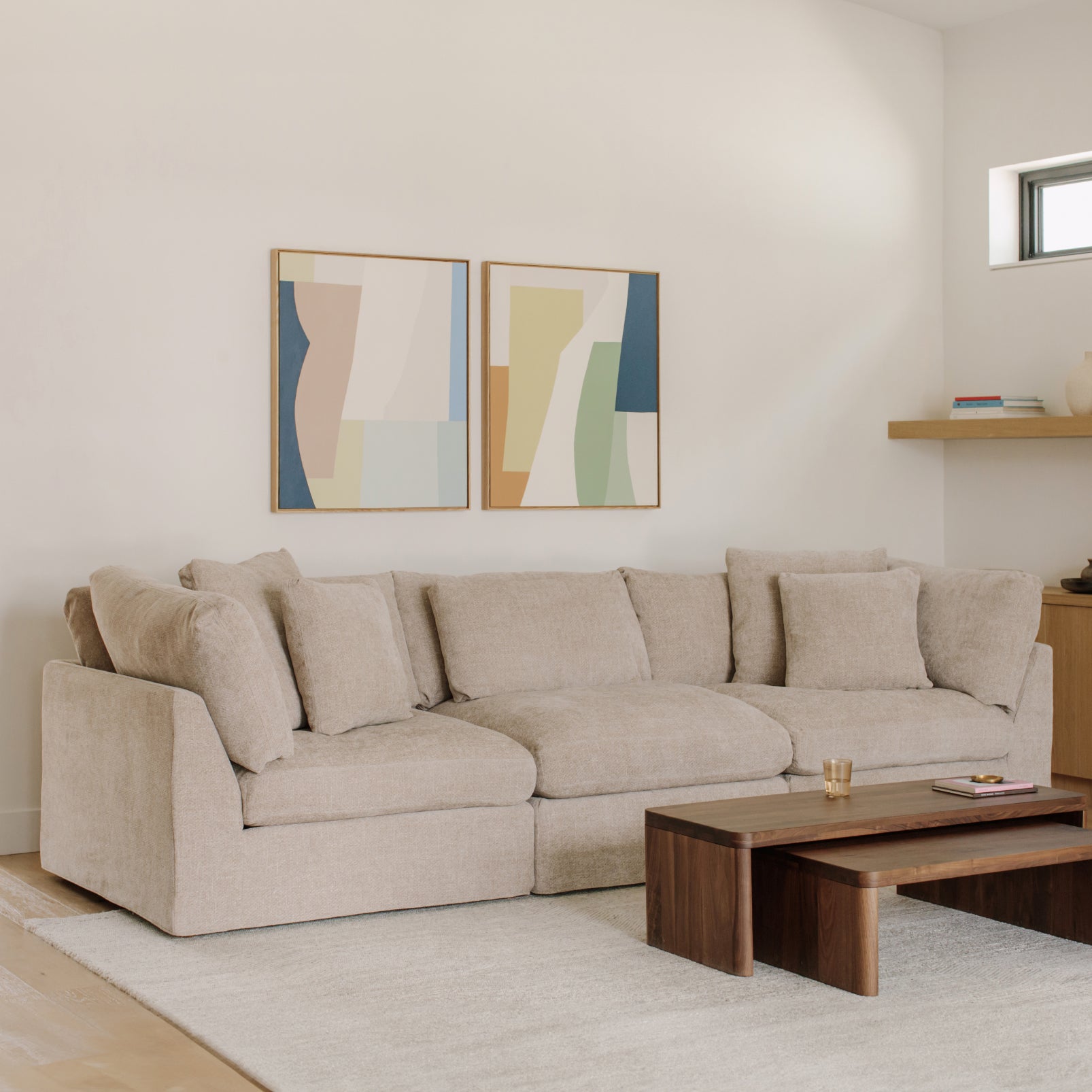 Canapé modulaire 3 pièces Get Together™, grand modèle, couleur champagne