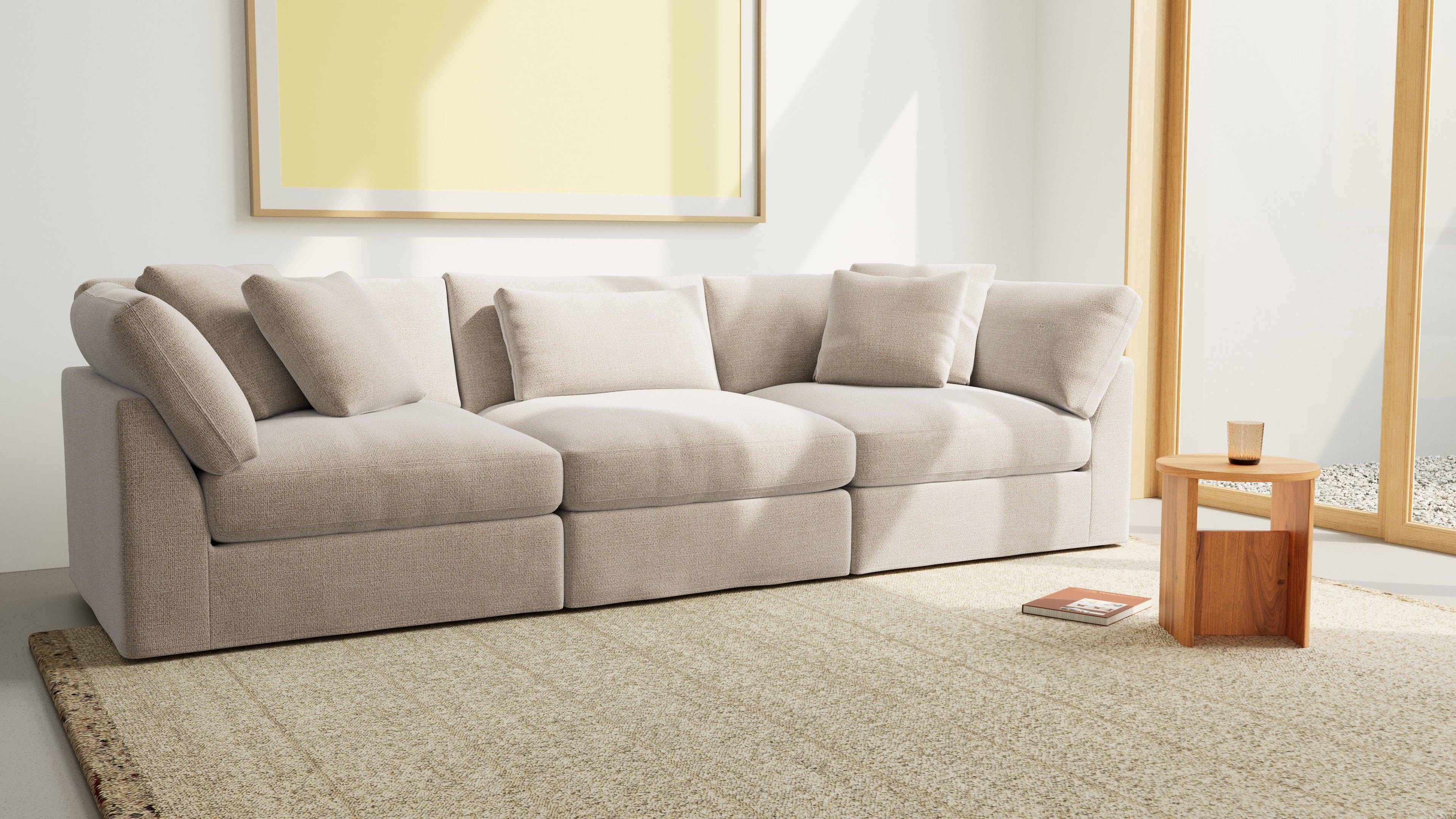 Canapé modulaire 3 pièces Get Together™, grand modèle, couleur champagne