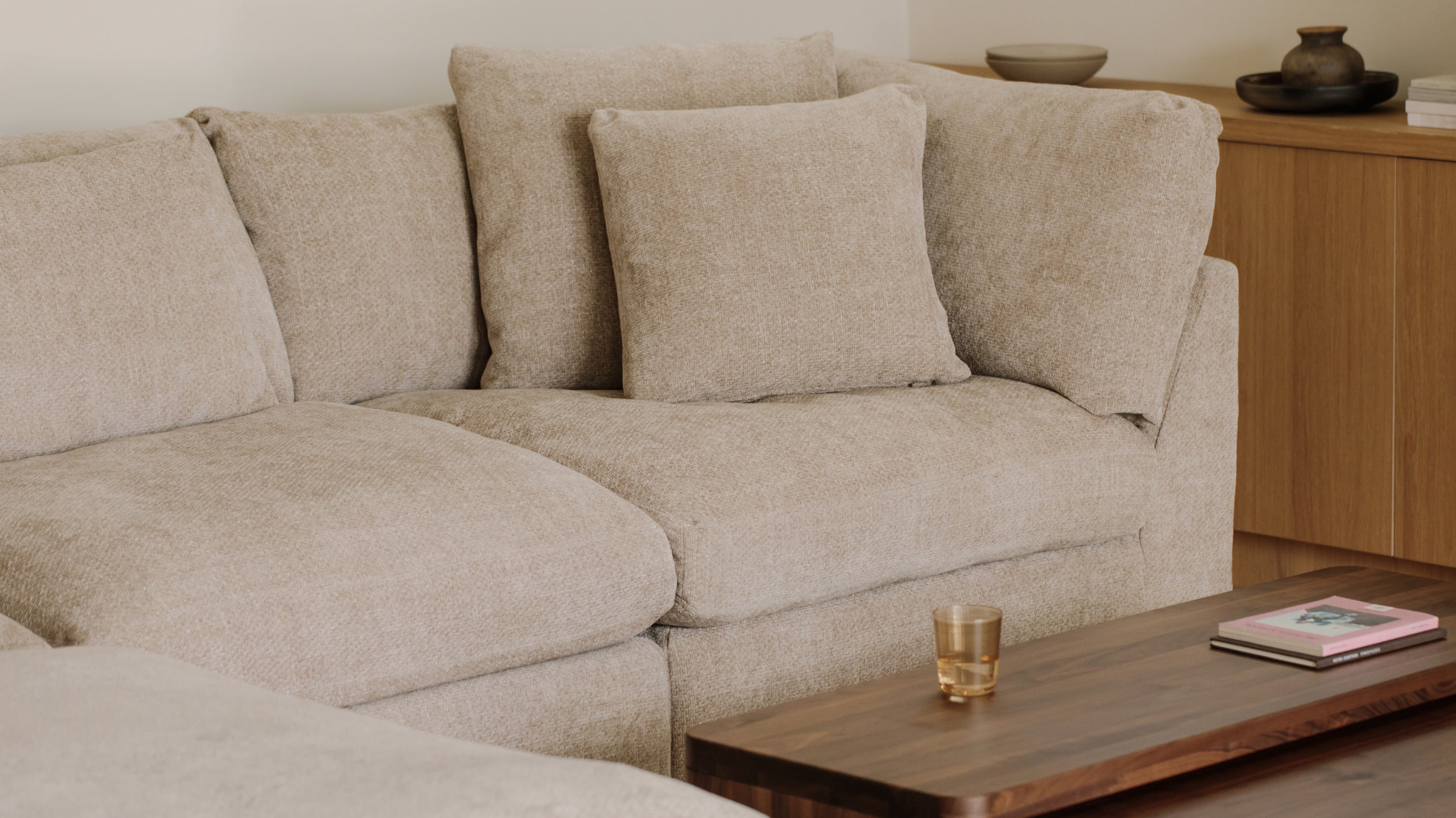 Canapé d'angle modulaire 4 pièces Get Together™ fermé, grand modèle, champagne