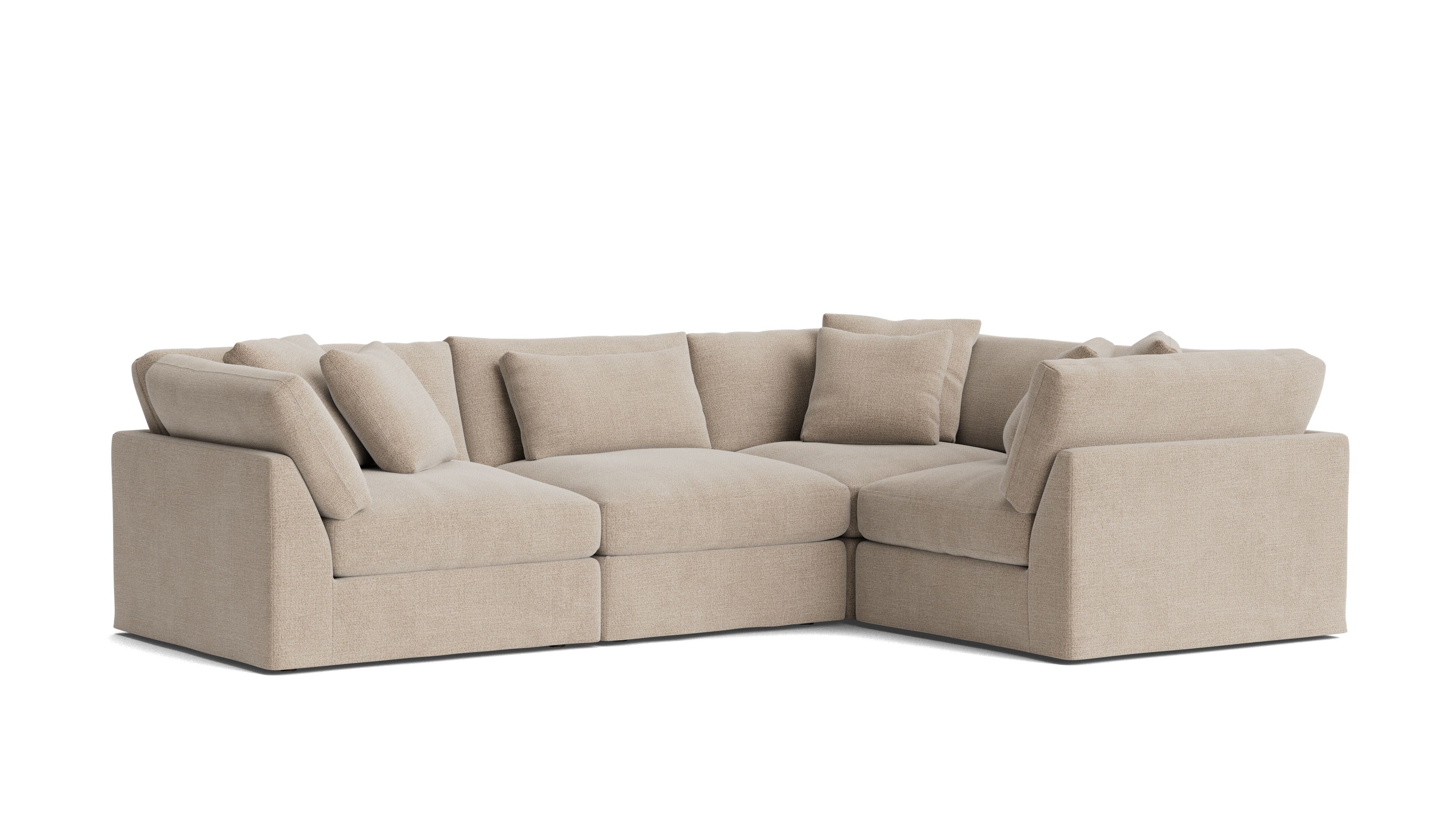 Canapé d'angle modulaire 4 pièces Get Together™ fermé, grand modèle, champagne