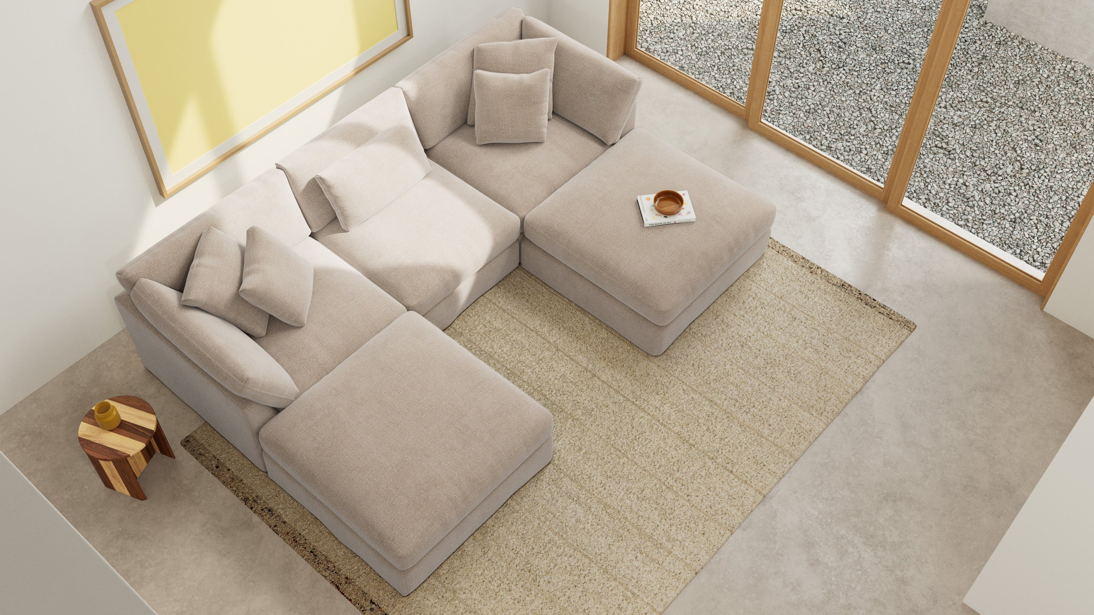 Canapé d'angle modulaire en U 5 pièces Get Together™, grand modèle, couleur champagne