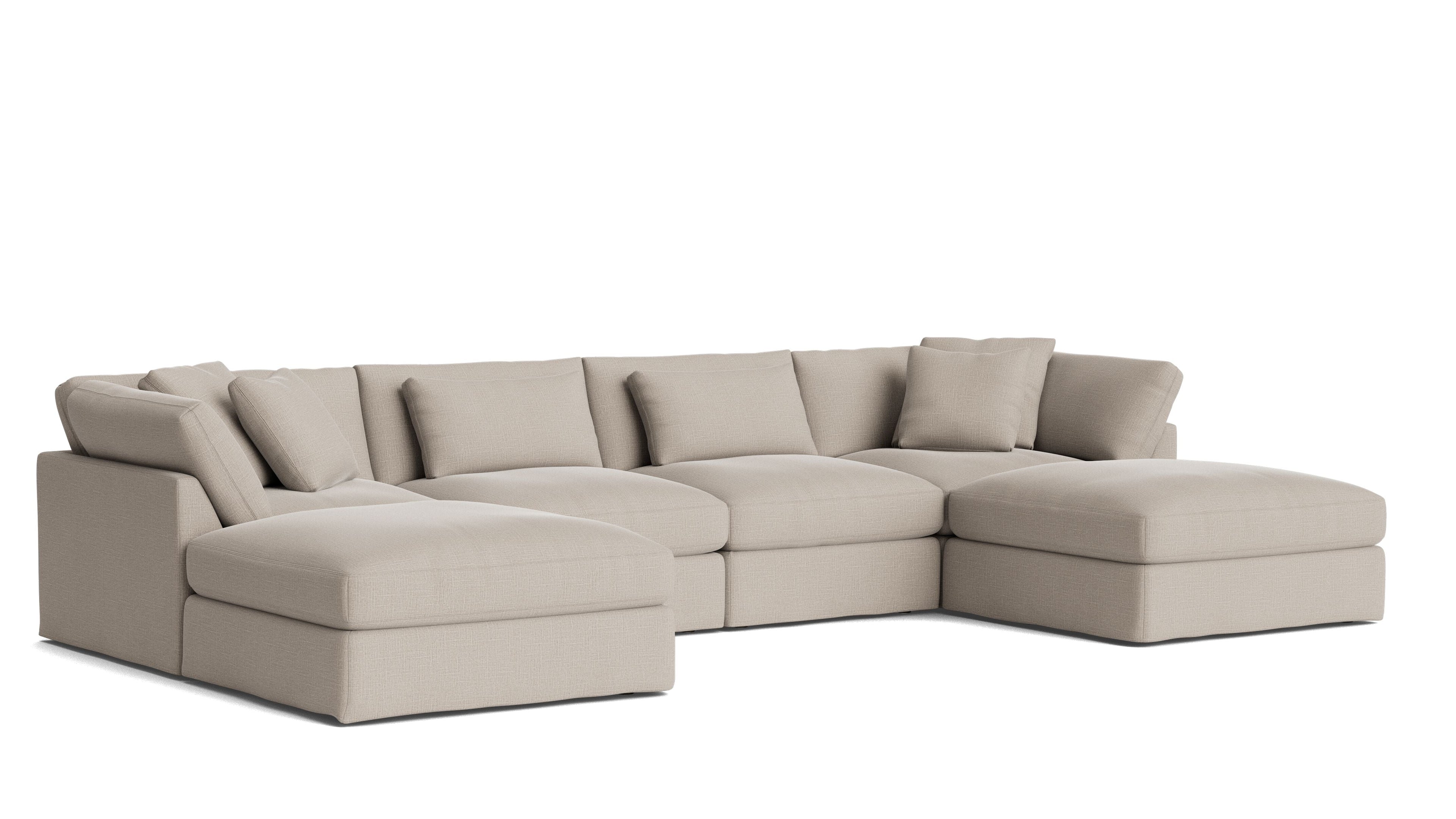 Canapé d'angle modulaire en U 6 pièces Get Together™, grand modèle, couleur galet clair