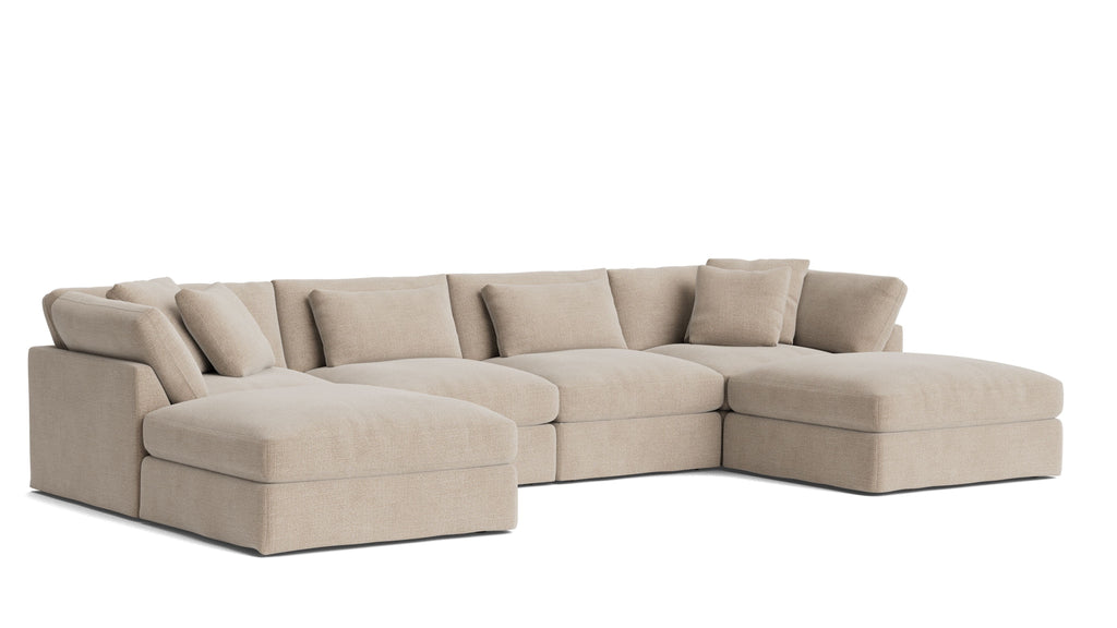 Canapé d'angle modulaire en U 6 pièces Get Together™, grand modèle, couleur champagne