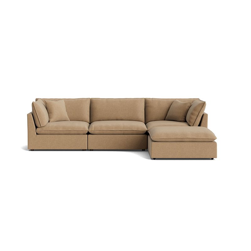 Canapé d'angle modulaire 4 pièces Chill Time, noisette