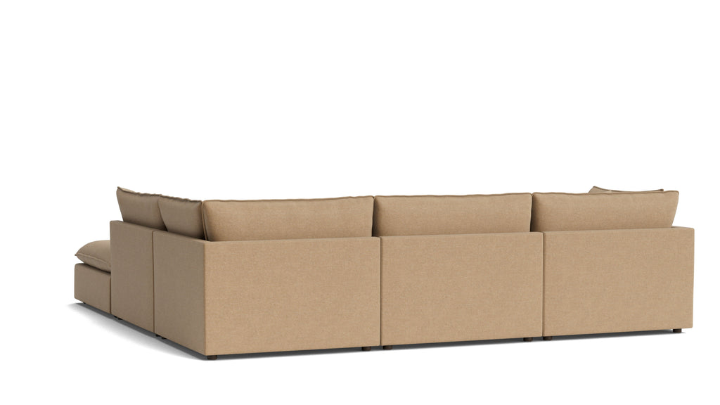 Canapé d'angle modulaire 5 pièces Chill Time, noisette