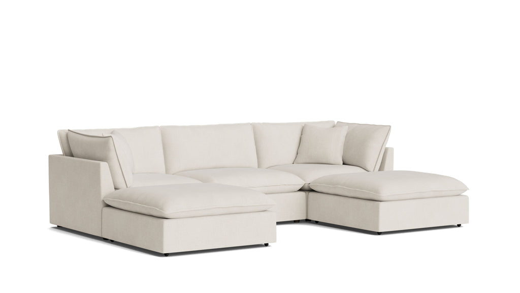 Canapé d'angle modulaire en forme de U 5 pièces Chill Time, bouleau