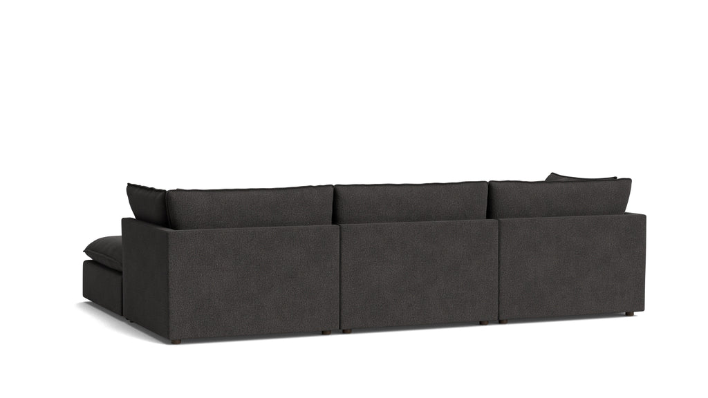 Canapé d'angle modulaire en U 5 pièces Chill Time, couleur Ombre foncée