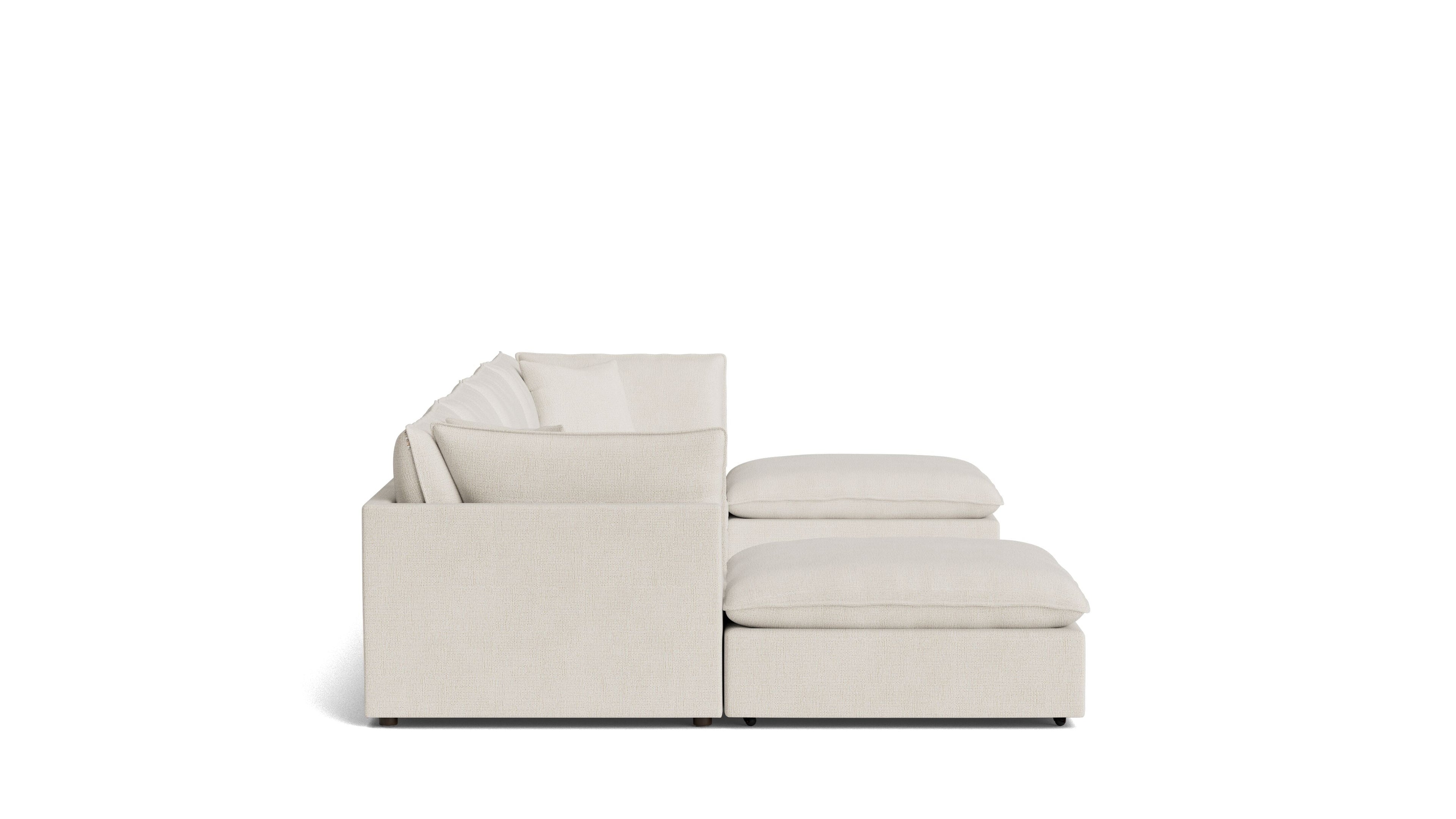 Canapé d'angle modulaire en forme de U 6 pièces Chill Time, bouleau