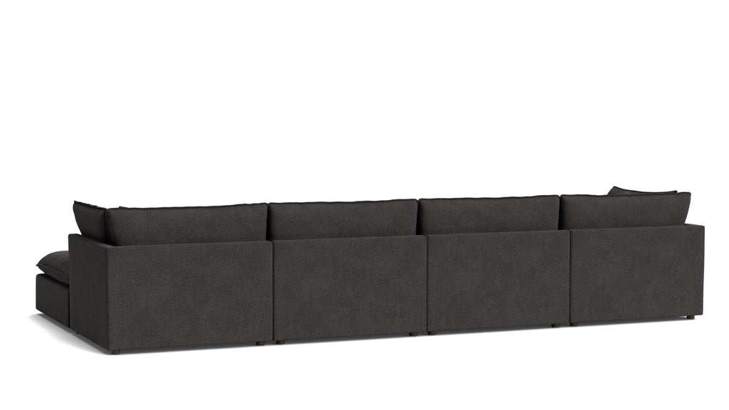 Canapé d'angle modulaire en U 6 pièces Chill Time, couleur Ombre foncée