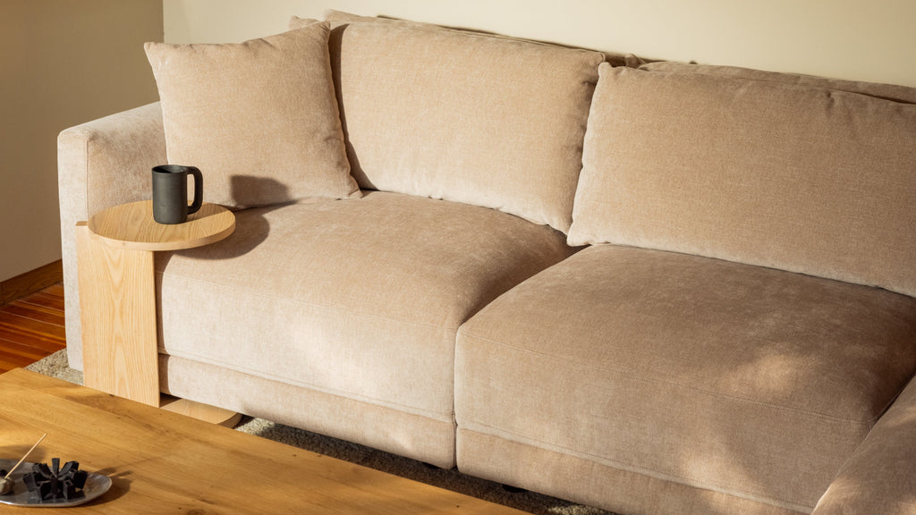 Canapé d'angle modulaire 3 pièces Soft Spot, coloris Noix de cajou