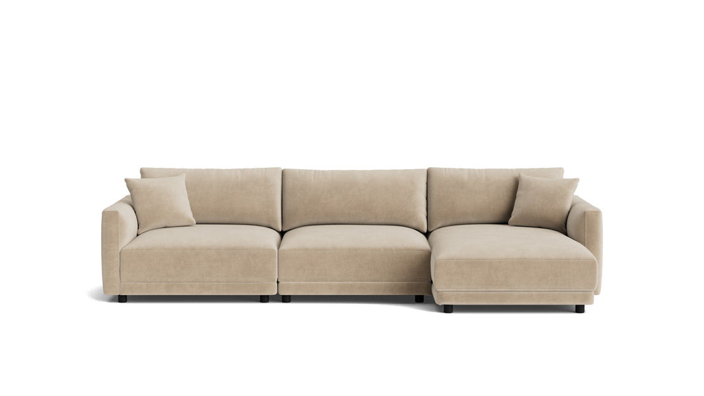 Canapé d'angle modulaire 3 pièces Soft Spot, coloris Noix de cajou