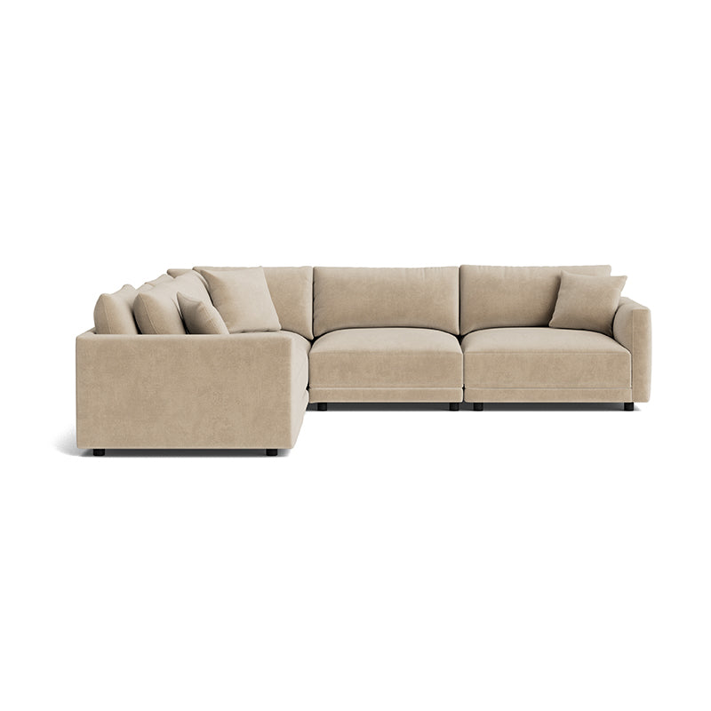 Canapé d'angle modulaire 5 pièces Soft Spot, couleur noix de cajou