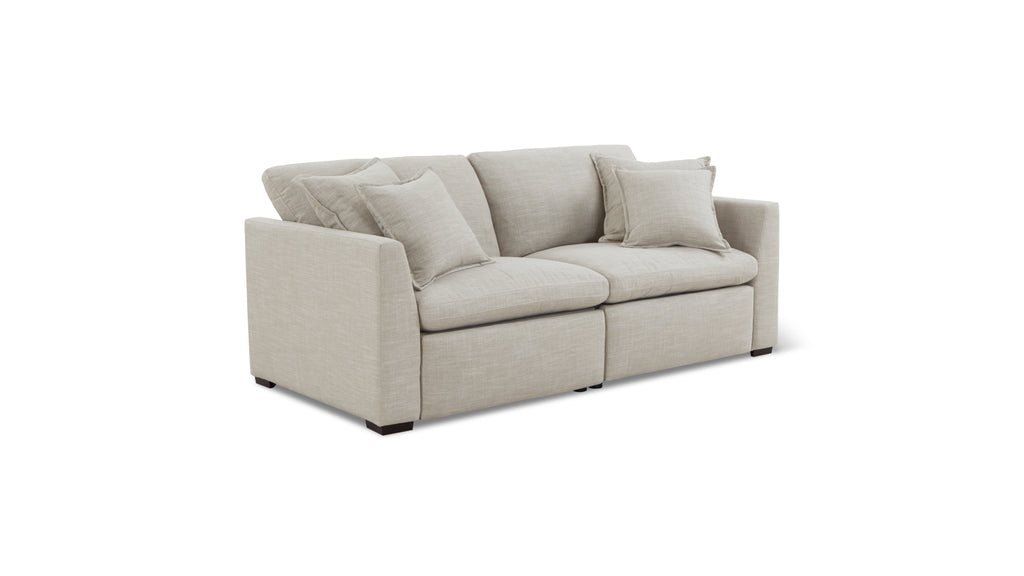 Canapé modulable 2 pièces avec fauteuil inclinable électrique amovible, couleur galet clair